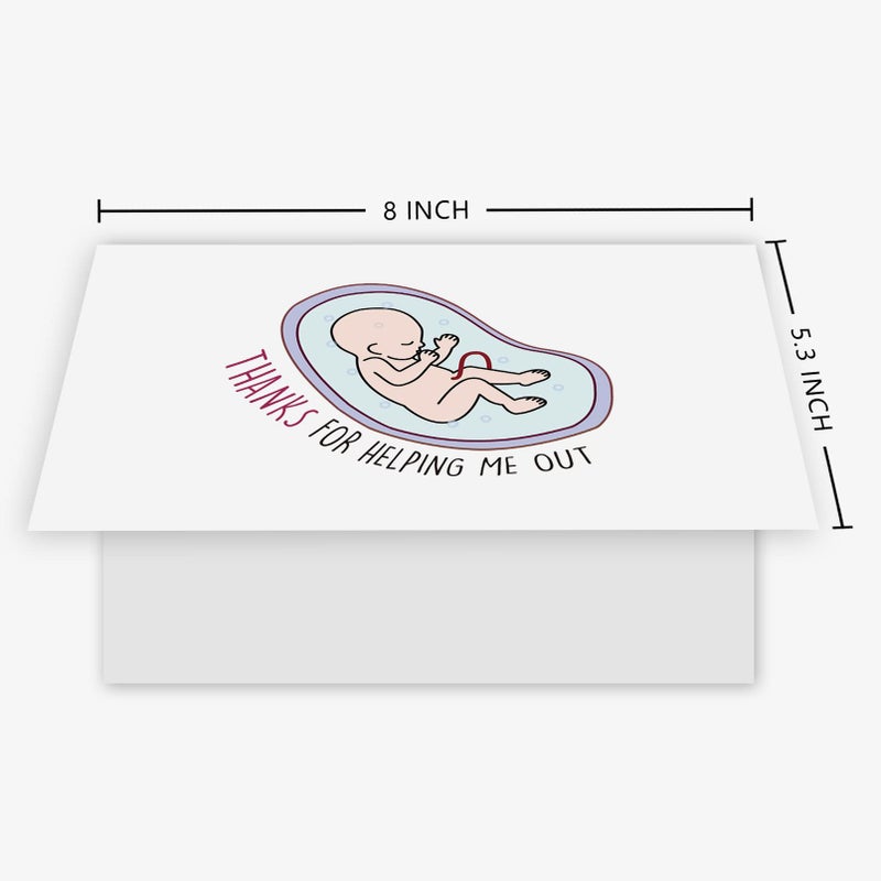 Ogeby Cute Thank You Card for Midwife Doula OBGYN, Labor and Delivery Nurse Doctor Appreciation Card, Thanks for Helping Me Out - Image 2